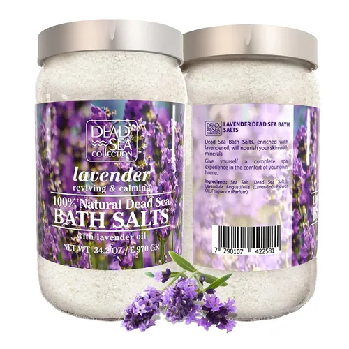 Miniatura 8 de Dead Sea Collection Sales de baño con almendra y vainilla – Sal pura del Mar Muerto y aceite de almendras dulces – Nutritiva calmante y relajante