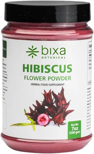 bixa BOTANICAL Hibiscus Powder (Hibiscus Rosa Sinensis) Suplemento herbario natural ayurvédico | Refrigerante natural y refrigerante | Tratado al