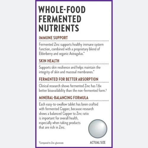 Miniatura 8 de New Chapter Suplemento de zinc, complejo de zinc fermentado, un diario para apoyo inmunológico + salud de la piel, fórmula de equilibrio mineral