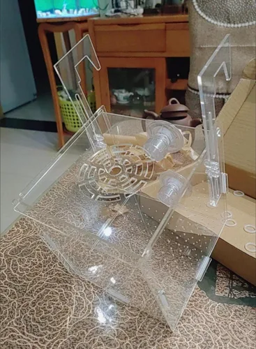 Miniatura 3 de AWXZOM Caja de cría de peces acrílico, caja de aislamiento de peces acrílico, separador de peces para acuario, incubadora de vivero con ventosas