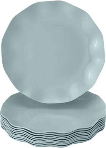 Miniatura 16 de Silver Spoons Platos de postre desechables 10 piezas Platos de plástico resistente Elegante aspecto fino de porcelana Velo, marfil