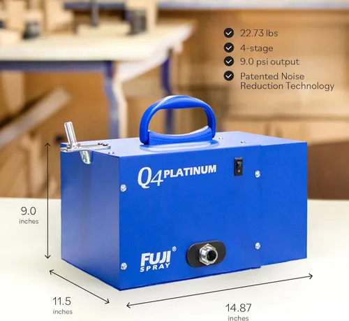 Miniatura 3 de Fuji Spray 3004-T70 Q4 Platinum - Sistema de pulverización HVLP silencioso T70