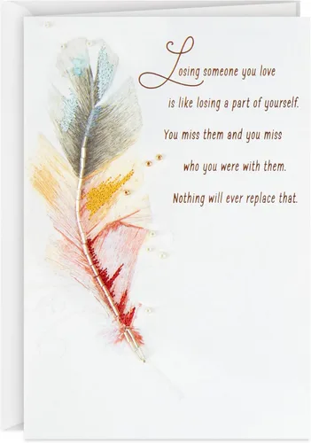 Hallmark Tarjeta de condolencias (pluma de piedra preciosa)