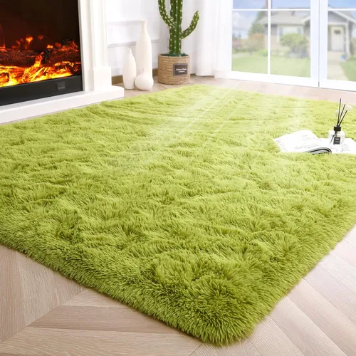 Miniatura 81 de Noahas - Alfombra suave y afelpada para habitación de niña y sala de estar, colorida, decoración para guardería, teñido anudado arcoíris, azul