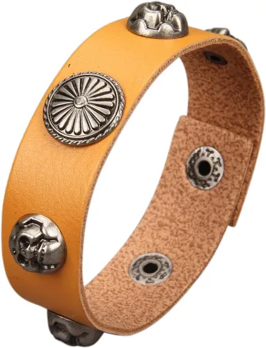 Miniatura 24 de Jeilwiy Pulseras de cuero punk para hombres, pulseras hechas a mano, brazalete ancho, joyería trenzada, color negro y marrón, ajustable, regalos