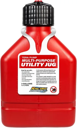 Miniatura 3 de TERA PUMP Lata multiusos de 3 galones (rojo) con bomba de transferencia de líquidos alimentada por batería de parada automática - Manguera de 4.25