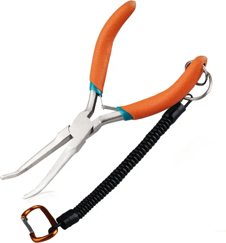 Miniatura 13 de Alicates de punta de aguja extra largos para hacer joyería de 7 pulgadas con mandíbula dentada, herramienta removedora de anzuelos de pesca