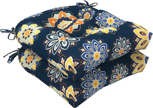 Miniatura 13 de LVTXIII Cojines para sillas de mimbre para exteriores, 19 x 19 x 4 pulgadas, cojines para sillas de patio con lazos, cojines de asiento gruesos