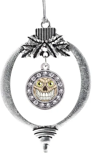 Miniatura 196 de Inspired Silver - Twin One - Adorno festivo de Navidad de plata - Adorno festivo de árbol de Navidad con dije de círculo y circonita cúbica