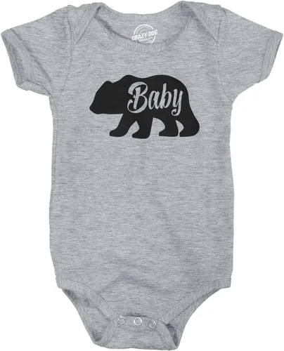 Baby Bear - Divertidas camisas infantiles para niños y niñas, recién nacidos, enredadera para la familia, Gris claro jaspeado