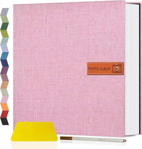 Miniatura 42 de Popotop Álbum de fotos grande autoadhesivo 4x6 5x7 8x10, álbum de recortes DIY, libro de fotos, regalos para mamá, familia, bebé y boda, con Azul