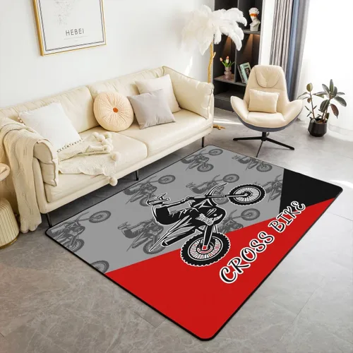 Erosebridal Alfombra de motocross de 3 x 5 pies para mesita de noche, alfombra de motociclista para niños, adolescentes, motocicleta, deportes