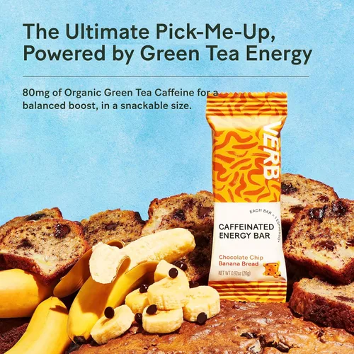 Miniatura 5 de Verb Barras de Energía Cafeinadas - Paquete de Variedad - 2 Sabores Deliciosos (26g, Paquete de 16) Barra de Energía Deliciosa de 110 Calorías, Baja