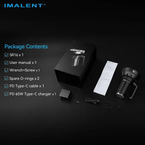 Miniatura 8 de IMALENT SR16 - Linterna recargable de 55000 lúmenes, reflector LED de 5600 pies de largo, USB-C de carga rápida impermeable con mango para rescate