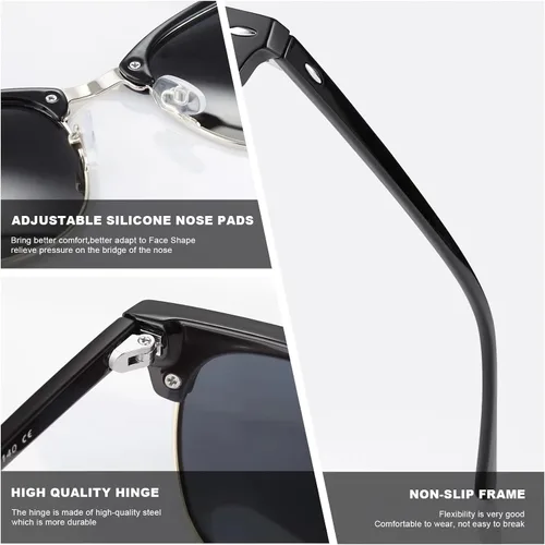 Miniatura 4 de Sunglasses MenMens Polarized Sunglasses for Men Women,Classic Semi-Rimless Sun Glasses