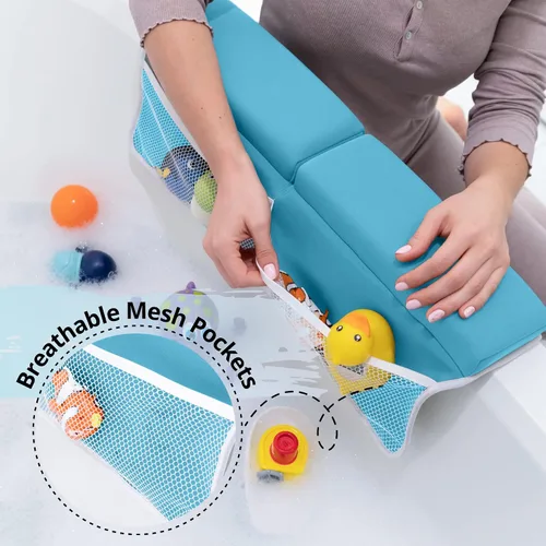 Miniatura 3 de Juego de 2 almohadillas de baño para rodillas y coderas, juego de 2 alfombrillas de baño para bebé, almohadilla antideslizante para rodillas con Azul