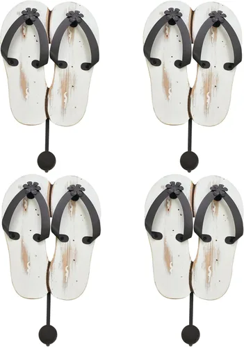Aecipl Ganchos de madera para colgar en la pared, decoración temática de playa, gancho para toallas para baño, dormitorio, piscina, decoración blanco