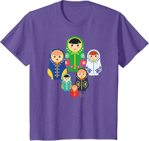 Miniatura 48 de Matryoshka Russian Nesting Dolls, Rusia - Camiseta de regalo, Azul / Patchwork, S