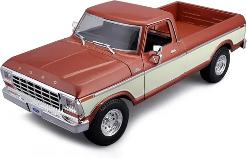 Maisto - Modelo a escala 1:18 compatible con la réplica en miniatura Ford F150 Pick-up clásica vintage coleccionable de 1979 (Crema)