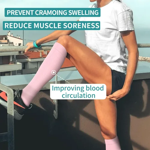 Miniatura 36 de Laite Hebe 4 pares de calcetines de compresión para mujeres y hombres, el mejor apoyo para enfermeras, correr, atletismo