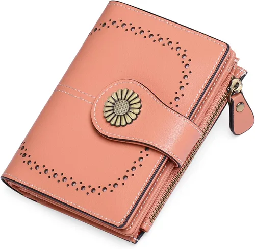 Miniatura 9 de SENDEFN Carteras pequeñas para mujer, con bloqueo RFID, de cuero, plegable, tarjetero con ventana de identificación
