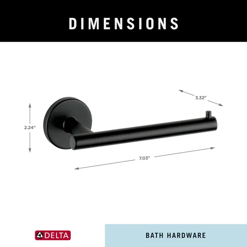 Miniatura 7 de Delta Trinsic (1-Paquete) Soporte de Papel Higiénico Negro Mate para Rollo de Paños para Organización y Almacenamiento de Baño Soporte de Papel