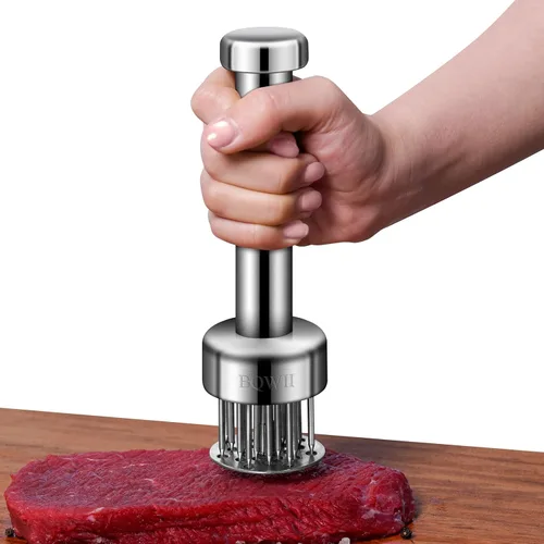 Mazo Ablandador de Carne de Acero Inoxidable BQWII con 21 Agujas Agudas - Un Martillo Ablandador de Carne para Pollo y Res, Martillo de Carne