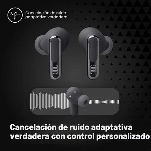 Miniatura 5 de JBL Live Beam 3 - Auriculares True Wireless con cancelación de ruido tipo báculo cerrados, 48 horas totales de reproducción, carga inalámbrica, 6