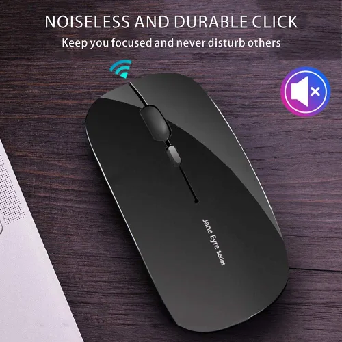 Miniatura 6 de Uciefy Q5 - Ratón inalámbrico recargable delgado, 2.4G, portátil, óptico, silencioso, ultrafino, ratón inalámbrico para computadora con receptor USB
