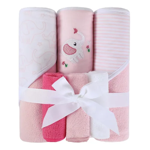 Miniatura 10 de Softan Juego de 6 toallas y paños con capucha para bebé, 28 x 28 pulgadas, ultra suaves y absorbentes, para recién nacidos, niños y niñas