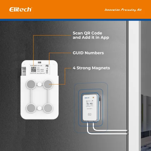 Miniatura 4 de Elitech Monitor de humedad y temperatura en tiempo real WiFi 5G/2.4G, registrador de datos remoto de doble canal, almacenamiento de datos