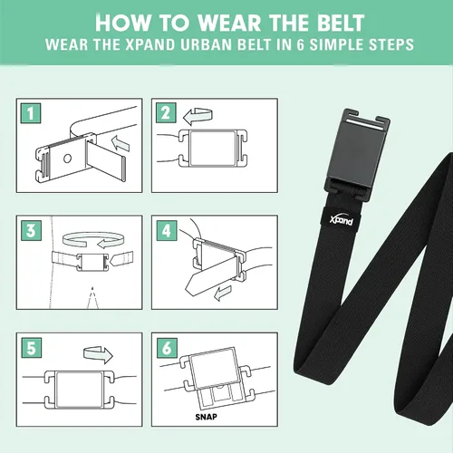 Miniatura 5 de Xpand Urban Belt - Cinturón elástico invisible con hebilla magnética de liberación rápida