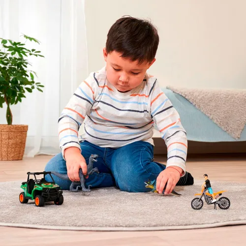 Miniatura 4 de DICKIE TOYS Juego de dinosaurios - UTV Quad Bike con fricción, Motorcross, dinosaurios, figura flexible, 1:24, a partir de 3 años