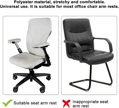 Miniatura 4 de Fdit 1 par de fundas elásticas extraíbles para reposabrazos de silla, protector universal para sillón de oficina con fundas de poliéster elásticas