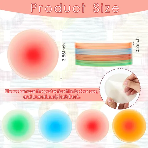 Miniatura 2 de Irenare 8 piezas posavasos acrílicos coloridos de 3.9 pulgadas, lindos posavasos redondos resistentes al calor, soporte antideslizante para mesa