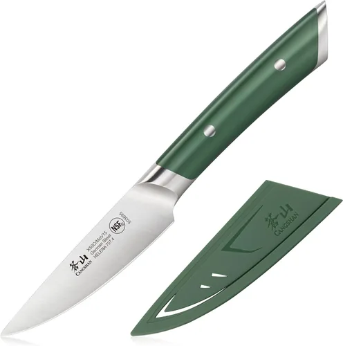 Miniatura 12 de Cangshan HELENA Serie Alemán Acero Forjado 3.5" Cuchillo de Pelar con Funda (Gris)