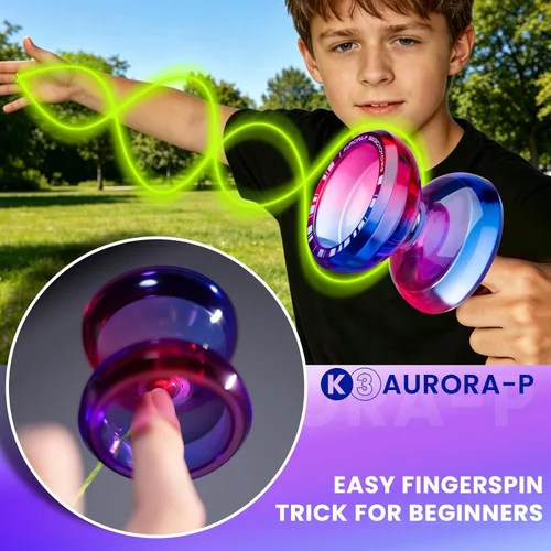 Miniatura 3 de MAGICYOYO Crystal Yoyo K3 Aurora-p, yoyó sensible para niños de 8 a 12 años, truco de giro de dedo profesional para avanzados, con rodamiento que