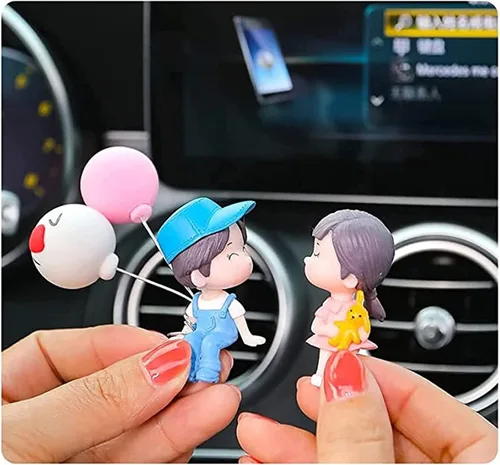 Miniatura 6 de Lindos adornos para pareja, decoración de automóvil, linda acción de caricaturas para parejas, decoración de tablero de automóvil de dibujos
