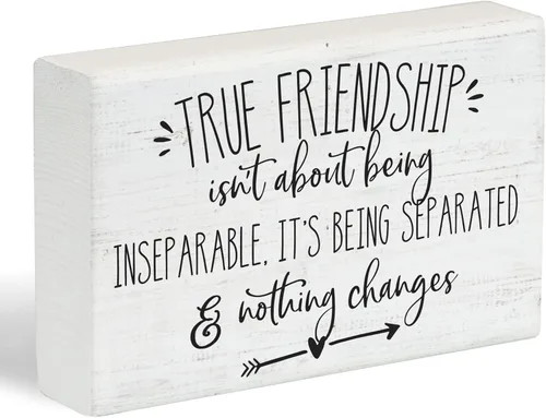 Miniatura 10 de Simply Said, INC Letrero Pequeño de Amistad con texto en inglés "A Friend Is God's Way of Proving He Doesn't Want Us to Walk Alone", placa de madera