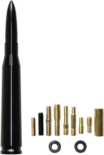 50 Cal Bullet Antena de repuesto Ford F150 F250 F350 Dodge Ram 1500 2500 Jeep Wrangler Toyota Tundra (negro)