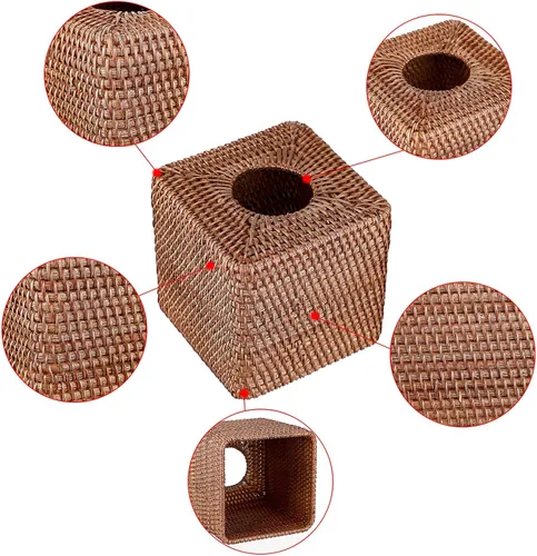 Miniatura 4 de Sumnacon Cubierta cuadrada de la caja del tejido de la rota para el cuarto de baño, la cocina