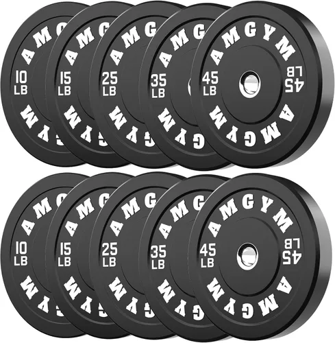 Miniatura 24 de Discos de peso olímpicos de 2 pulgadas y caucho para barras, discos para gimnasio en casa, entrenamiento de fuerza y levantamiento de pesas, 10 a