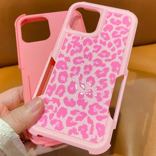 Miniatura 6 de Funda para iPhone 11 con Estampado de Leopardo Guepardo Rosa, Resistente de Servicio Pesado Robusto Protección Completa del Cuerpo Resistente a