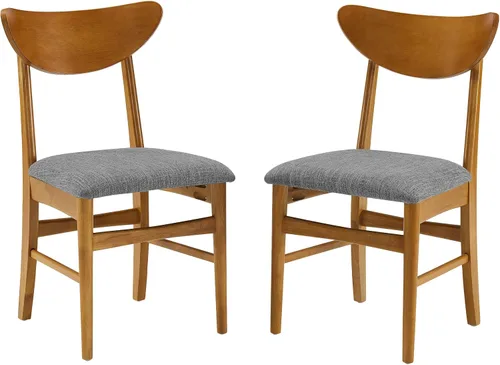 Miniatura 12 de Crosley Furniture Landon - Juego de 4 sillas de comedor de madera modernas de mediados de siglo con asiento tapizado, silla de cocina, bellota