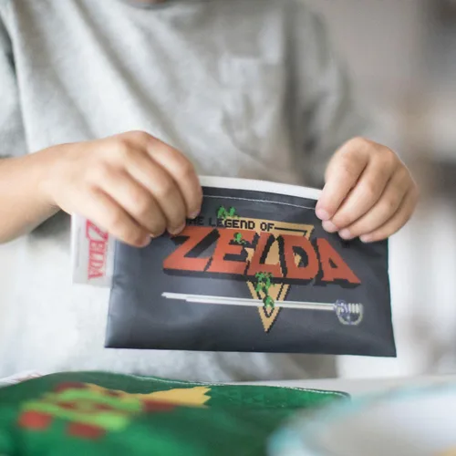 Miniatura 4 de Bumkins Nintendo Bolsas reutilizables para sándwiches y aperitivos, para el almuerzo escolar de los niños y para porciones de adultos, tela lavable
