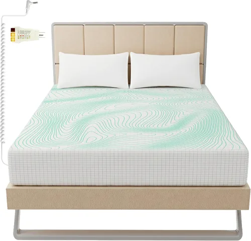 Miniatura 8 de Sábana de cama, sábana de tierra, sábana bajera ajustable de algodón orgánico para cama, 95% algodón orgánico, 5% fibra plateada con cable