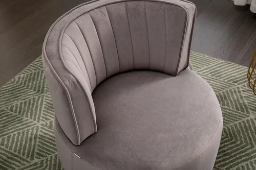 Miniatura 4 de NewCosmos Sillas giratorias de 360 grados para sofá, sillones redondos con tapizado ancho, silla de tela de terciopelo esponjoso para sala de estar