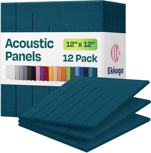 Miniatura 79 de Paneles insonorizantes de alta densidad para pared, forma hexagonal, paquete de 12 unidades de 14" x 12.1" x 0.4", color azul mezclilla Azul denim