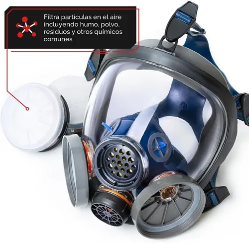 Miniatura 5 de Parcil Distribution Full Face Respirator Mask - Air Purifying, Organic Vapor & Particulate - Industrial Use - CE Tested Pt-100 Transparente