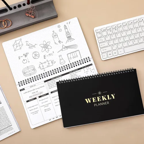 Miniatura 5 de Agenda semanal – Agenda sin fecha para todo el año, lista semanal de tareas, agenda diaria, semanal y mensual, planificador de objetivos programados